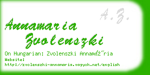 annamaria zvolenszki business card